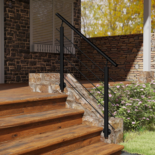 Barandillas de aluminio Negro mate - interior y exterior - fijaciones lateral 100/150/200/300/350/400/500x100cm