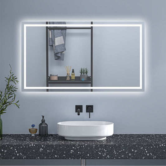 Duchacasa Espejo de baño LED sin cobre 120×80cm+antivaho+interruptor táctil