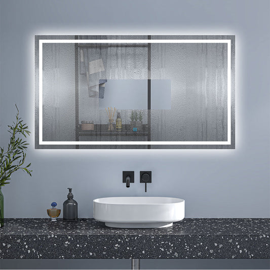 Duchacasa Espejo de baño LED sin cobre 120×80cm+antivaho+interruptor táctil