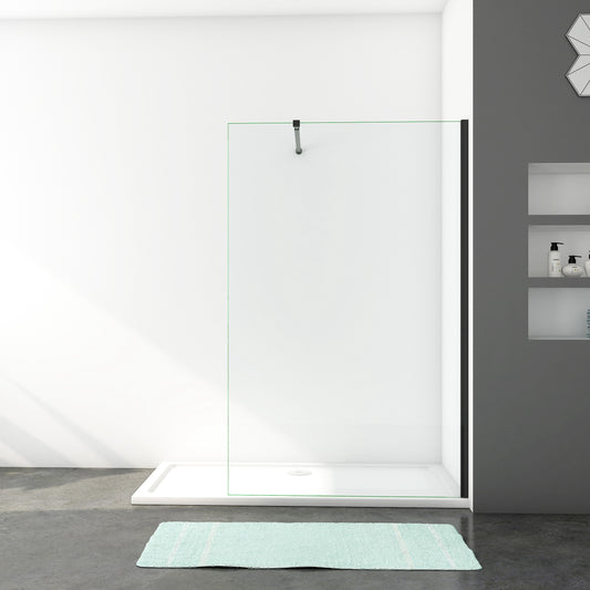 Mampara de ducha 8mm sin marco exterior, cristal templado con película de protección a prueba de explosiones