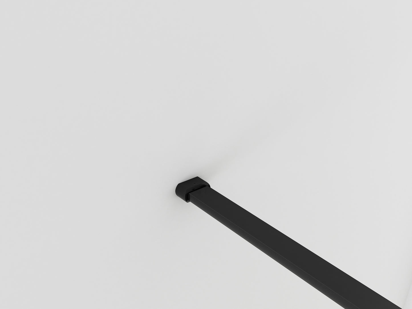 Mampara Ducha Frontal, Cristal Templado 8mm, Barra Fija 90cm y Perfil Negro