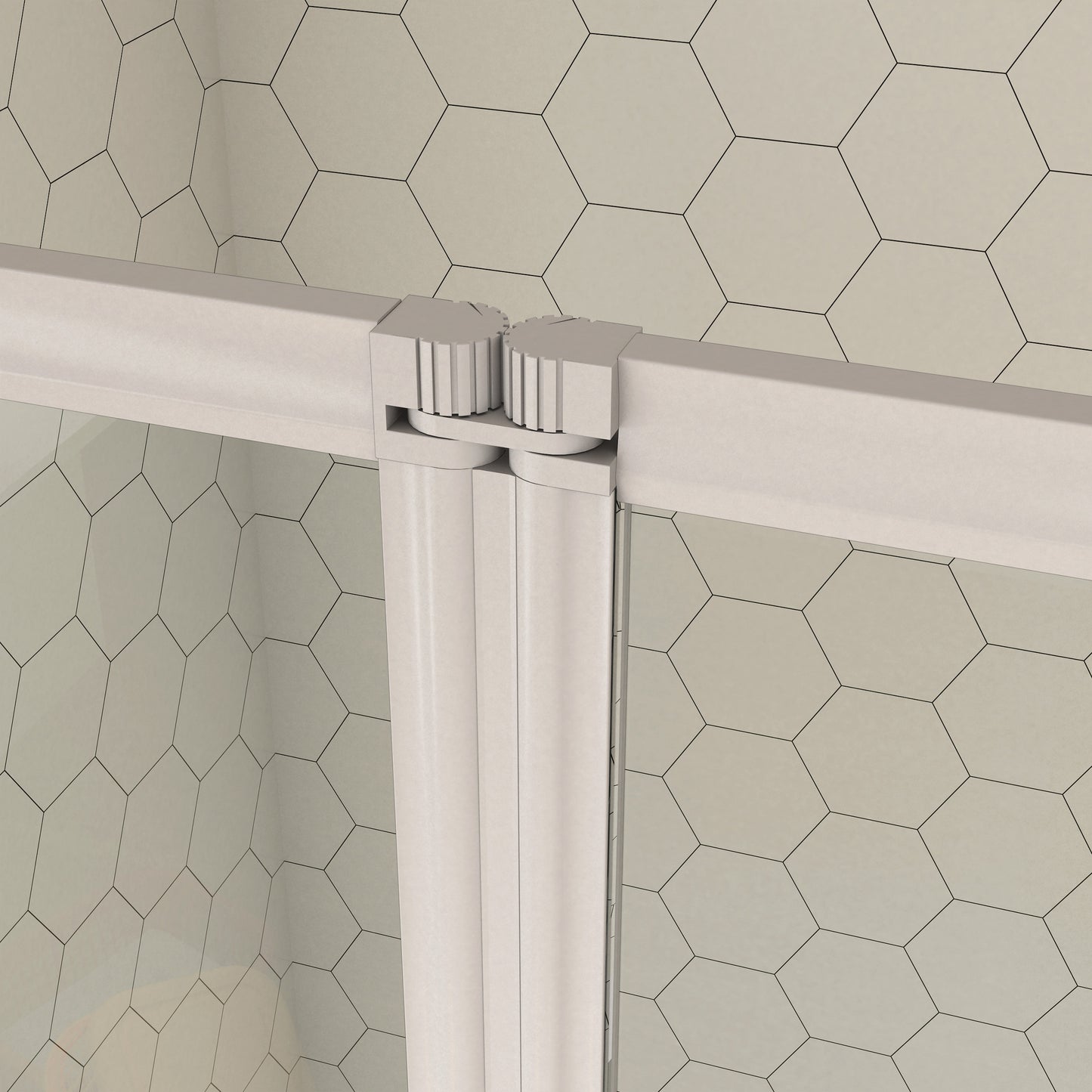 Mampara de Bañera Plegable 2 hojas, el Perfil de aluminio Gris mate, 4mm Cristal templado