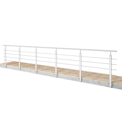 Barandillas de aluminio Plateado mate - interior y exterior - fijaciones lateral 100/150/200/300/350/400/500x100cm