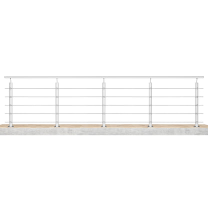Barandillas de aluminio Plateado mate - interior y exterior - fijaciones al suelo 100/150/200/300/350/400/500x100cm