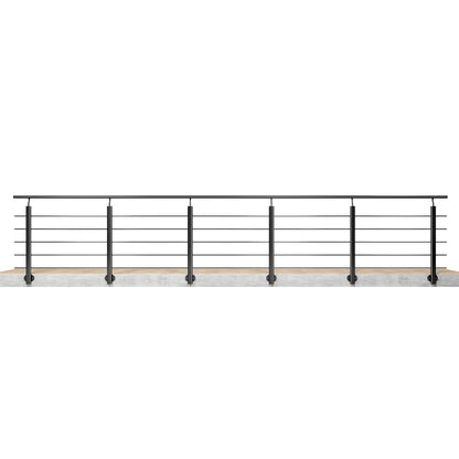 Barandillas de aluminio Negro mate - interior y exterior - fijaciones lateral 100/150/200/300/350/400/500x100cm