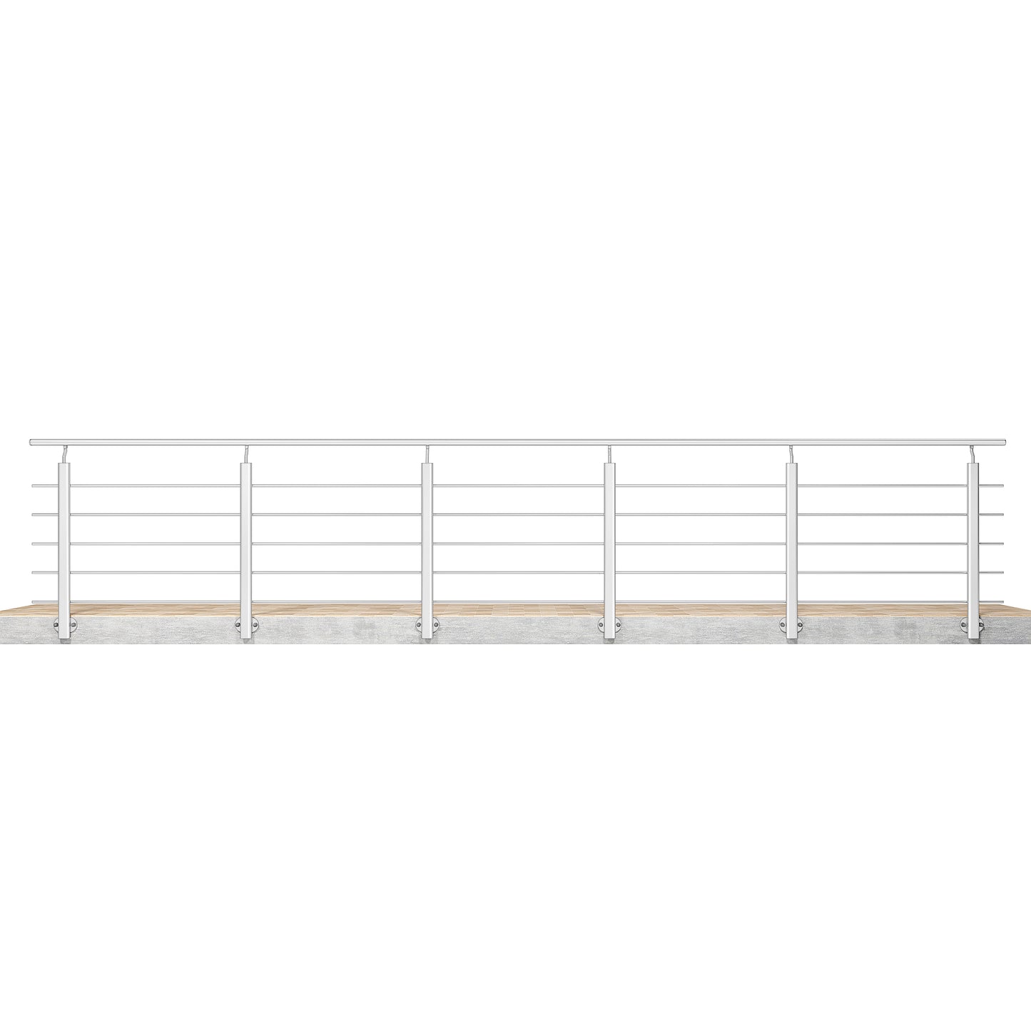 Barandillas de aluminio Plateado mate - interior y exterior - fijaciones lateral 100/150/200/300/350/400/500x100cm