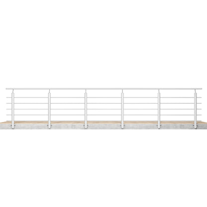 Barandillas de aluminio Plateado mate - interior y exterior - fijaciones lateral 100/150/200/300/350/400/500x100cm