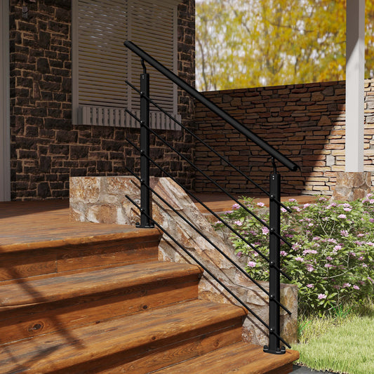 Barandillas de aluminio Negro mate - interior y exterior - fijaciones al suelo 100/150/200/300/350/400/500x100cm