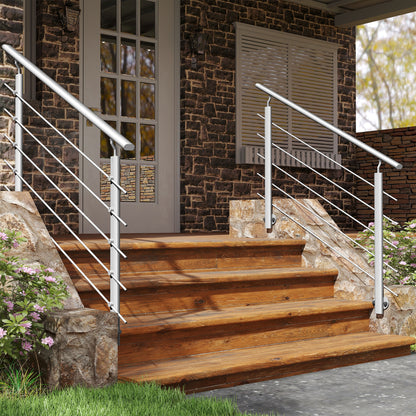 Barandillas de aluminio Plateado mate - interior y exterior - fijaciones lateral 100/150/200/300/350/400/500x100cm