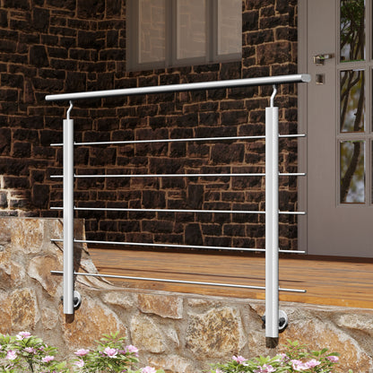 Barandillas de aluminio Plateado mate - interior y exterior - fijaciones lateral 100/150/200/300/350/400/500x100cm