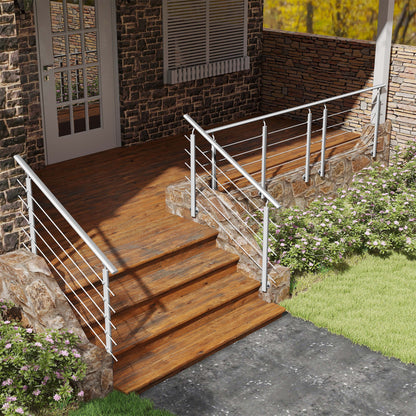 Barandillas de aluminio Plateado mate - interior y exterior - fijaciones lateral 100/150/200/300/350/400/500x100cm