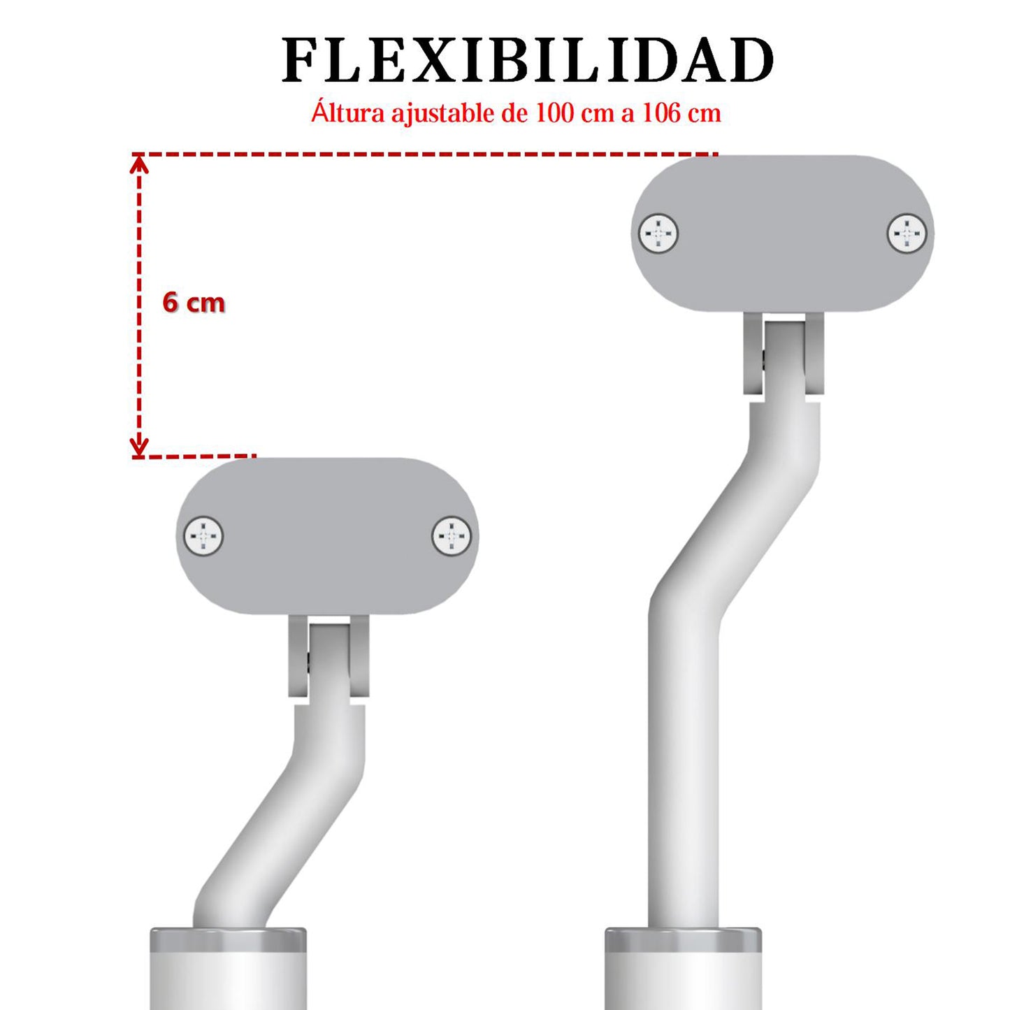 Barandillas de aluminio Plateado mate - interior y exterior - fijaciones al suelo 100/150/200/300/350/400/500x100cm