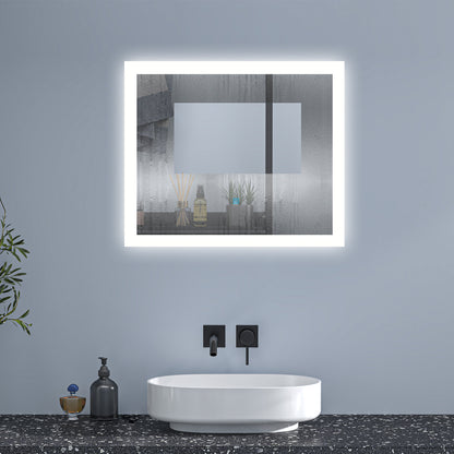 Espejo Regulable de Hogar/de Baño con Función Antiniebla + Interruptor Táctil+ Brillo LED Envolvente Blanco Frío