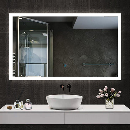 Espejo Regulable de Hogar/de Baño con Función Antiniebla + Interruptor Táctil+ Brillo LED Envolvente Blanco Frío