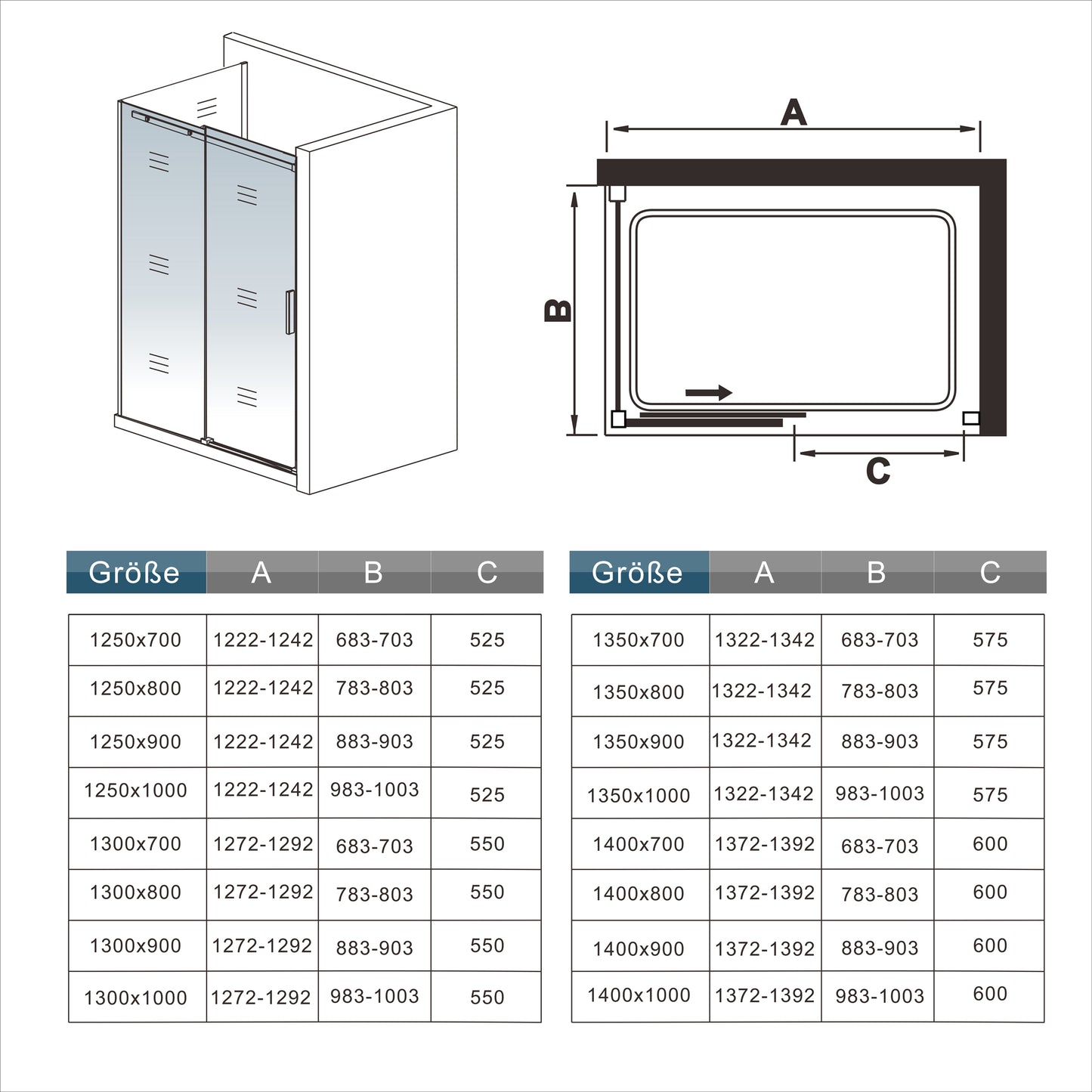 Mampara Ducha Corredera Cristal 8mm, Perfil Aluminio Cromo,195cm